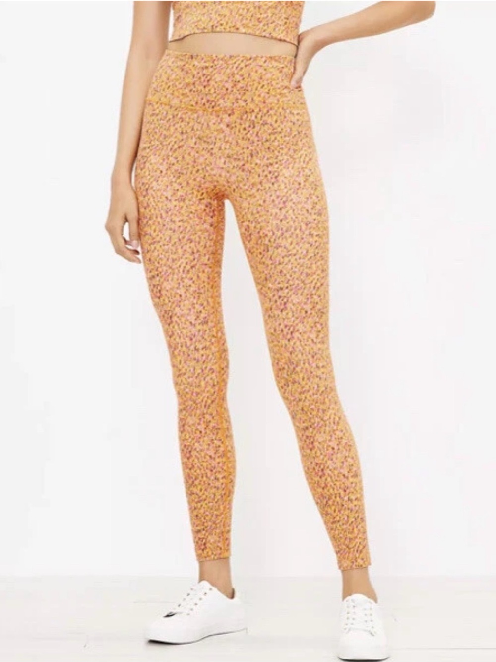Lou & Grey Petaled Feel Good Pocket Leggings Coral Floral Size LP large petite